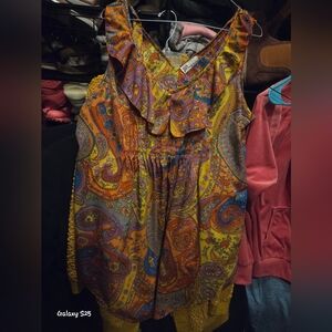 MAGAZINE Paisley Boho Silk Tank Top